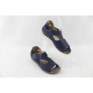 Waldlaufer Bailey Blue Nubuck Closed Heel Open Toe Sandals Women's UK 4 US 6